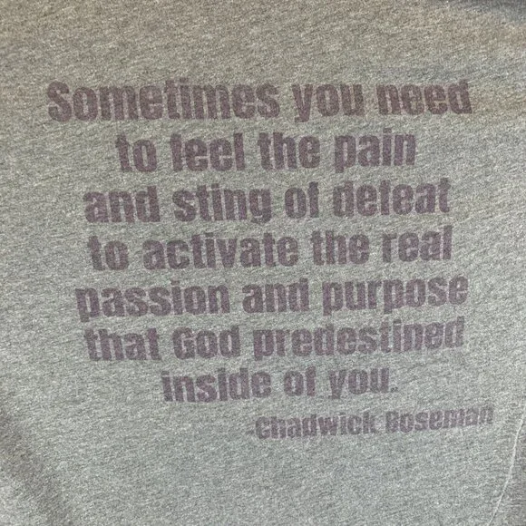 Women’s Grey Tshirt Small Alamo Community Fitness Chadwick Bozeman Quote - Picture 5 of 8